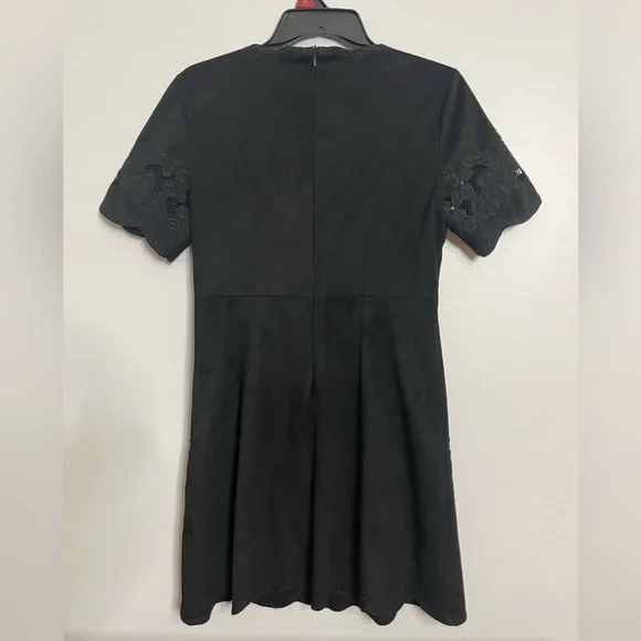Gorgeous ZARA Black Suede Lace Cutout Dress - Picture 6 of 7